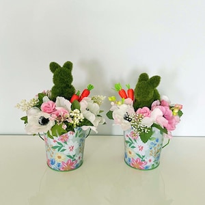 Easter decor for the table, Moss bunny decoration H8.5&quot;