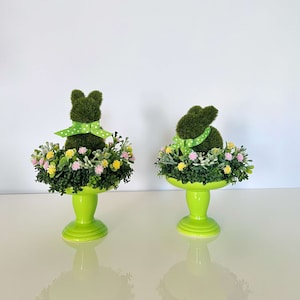 Easter decor for the table, Moss bunny decoration H8"
