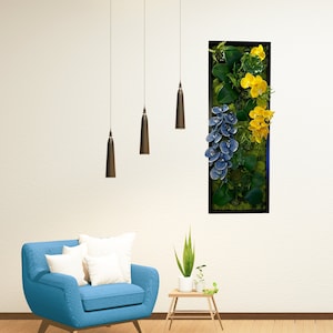 Orchid Wall Art, Moss wall art, Orchid decoration, Large preserved moss art, White/Black/Gold/Silver Frames