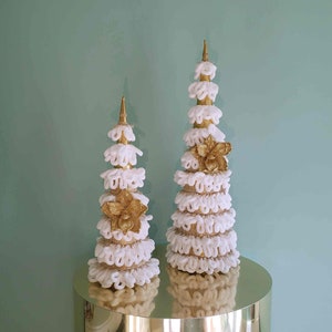 Modern Christmas Cone Tree, Tabletop Gold Christmas Tree, Decor Girls Room, Winter Wedding Centerpiece image 1