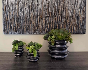 Modern Succulent Arrangement in Ceramic pot, Artificial Succulents Centerpieces