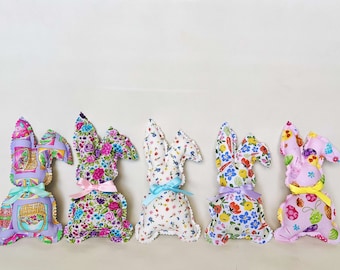 Easter Fabric Bunny, Easter Home Decor, Farmhouse Style Primitive Bunny 8", Easter Basket Bunny