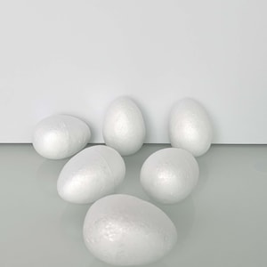 Huevos de poliestireno, juegos de seis de 4", huevos de poliestireno, huevos de espuma grandes