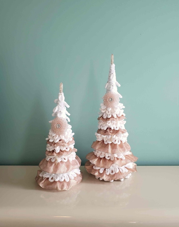 Handmade Tabletop Mini Christmas Tree, Modern Gold Christmas foam tree 24,  19