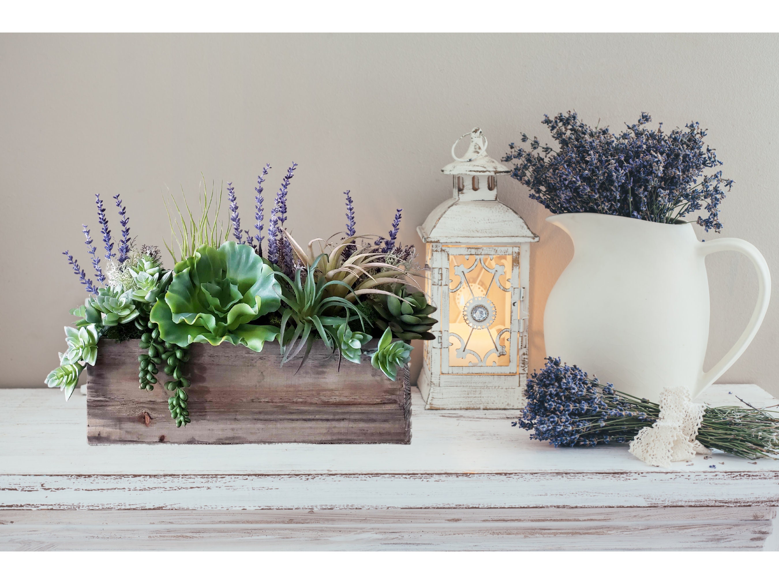 Dining Room Table Centerpiece, Farmhouse floral arrangement, Handmade Rustic Kitchen Island Floral Centerpiece