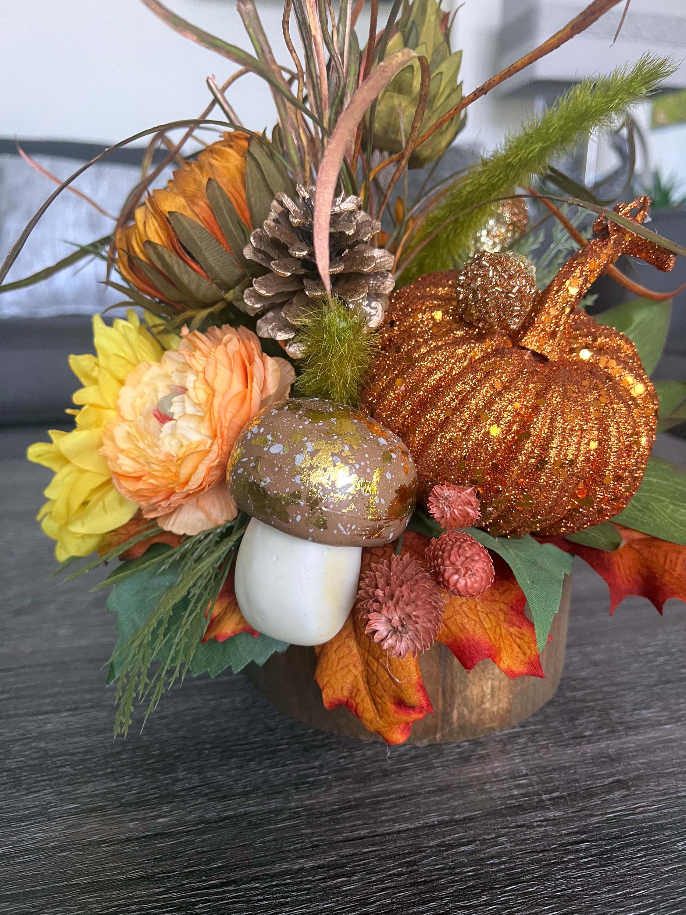 Ruidazon 2 Piante Finte Autunnali In Vaso - Decorazione Tavolo Con Fiori Artificiali, Altezza 24-28 Cm, Per Centrotavola Ringraziamento E Casa