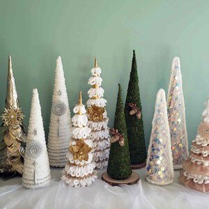 Modern Christmas Cone Tree, Tabletop Gold Christmas Tree, Decor Girls Room, Winter Wedding Centerpiece image 9