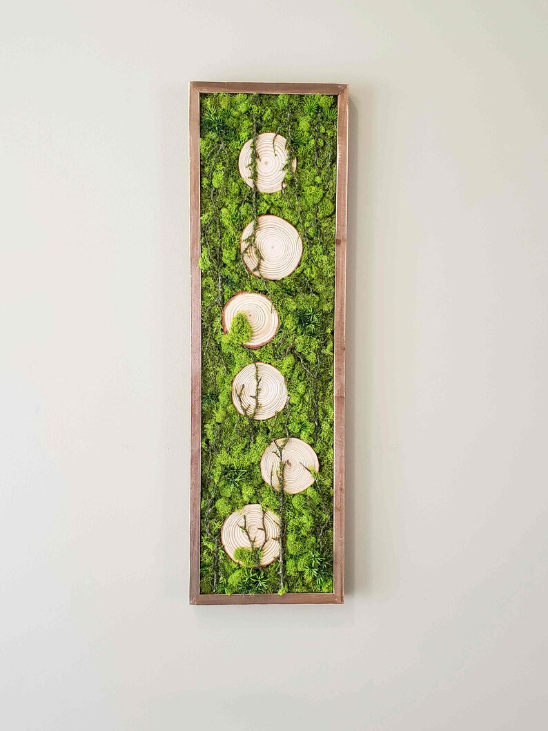 Moss Wall Art Farmhouse Preserved Moss Panel Wood Frame Etsy