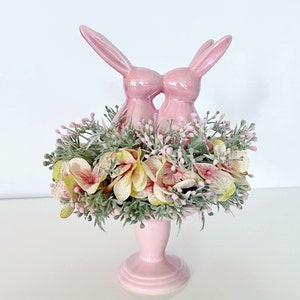 Easter Bunny Decor, Ceramic Pink Rabbit Decoration - Etsy