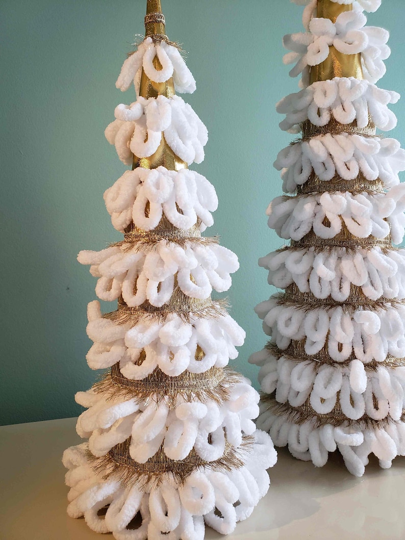 Modern Christmas Cone Tree, Tabletop Gold Christmas Tree, Decor Girls Room, Winter Wedding Centerpiece image 6
