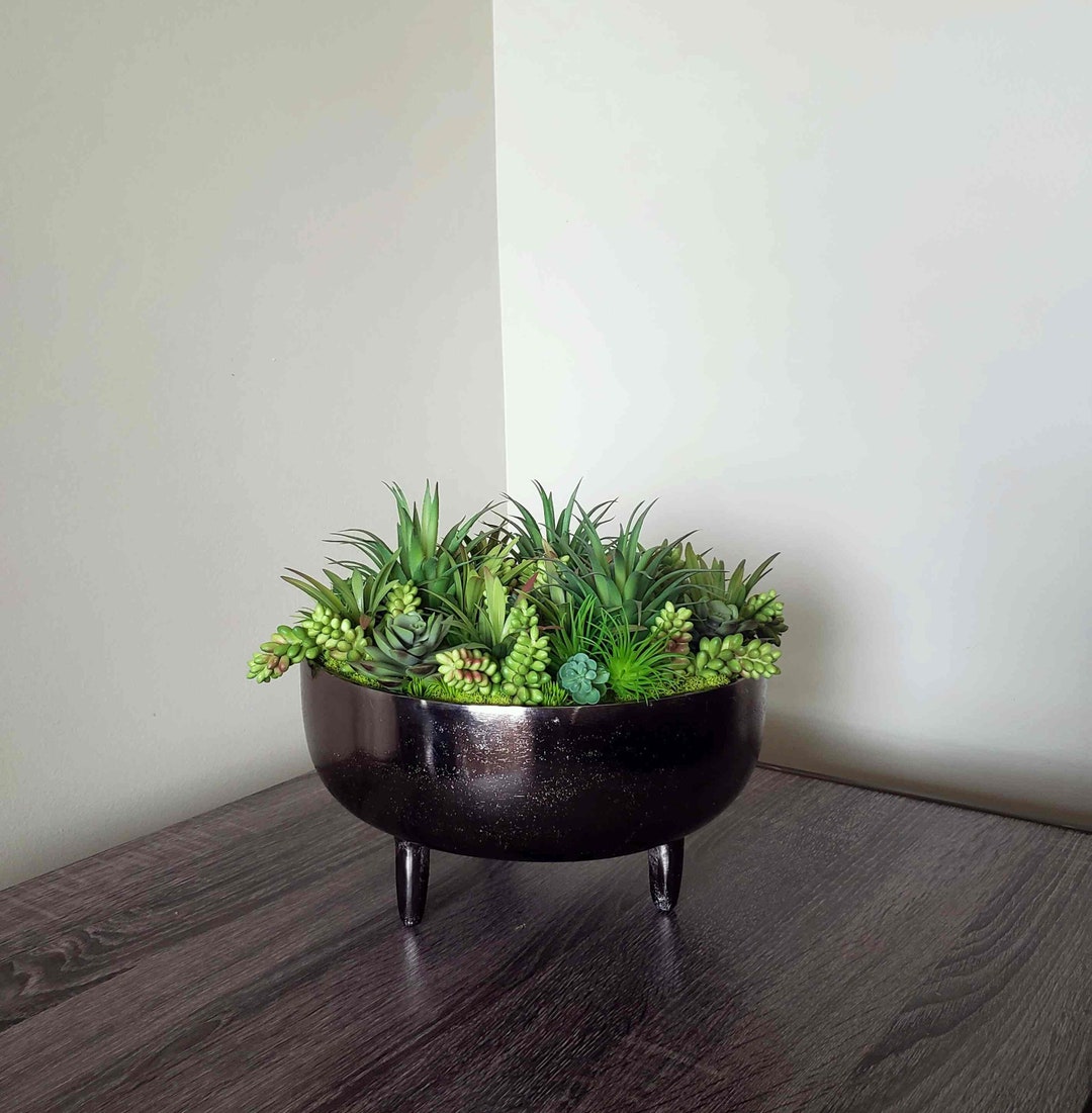 Succulent Arrangement Large, Artificial Succulents Centerpieces, Round
