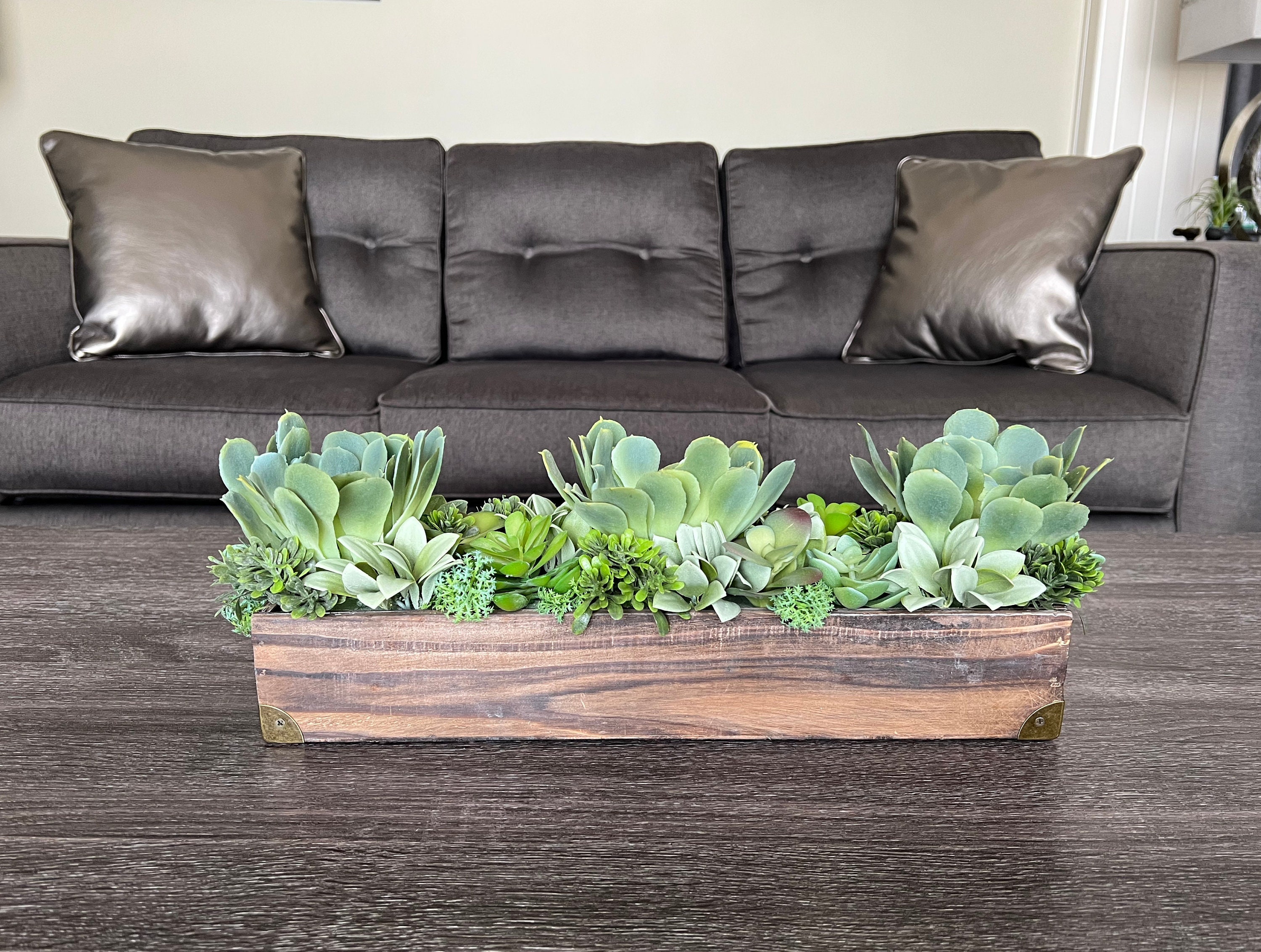 Dining Room Table Succulents Centerpiece Farmhouse Kitchen | Etsy