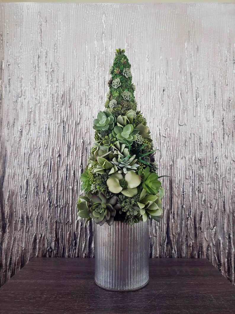 Christmas Cone Succulents Tree Handmade Tabletop Christmas Etsy