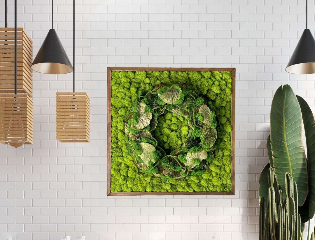 苔アート、手作りのプリザーブド苔壁画、ナチュラルな壁装飾 - Etsy 日本