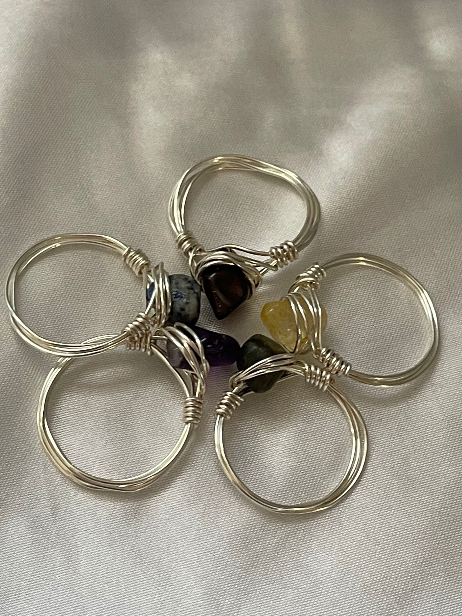 SILVER crystal chip ring Etsy