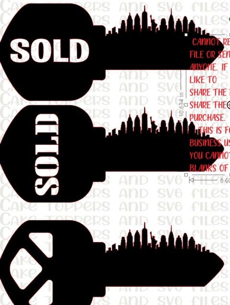New York Skyline Key SVG Realtor Key SVG Etsy