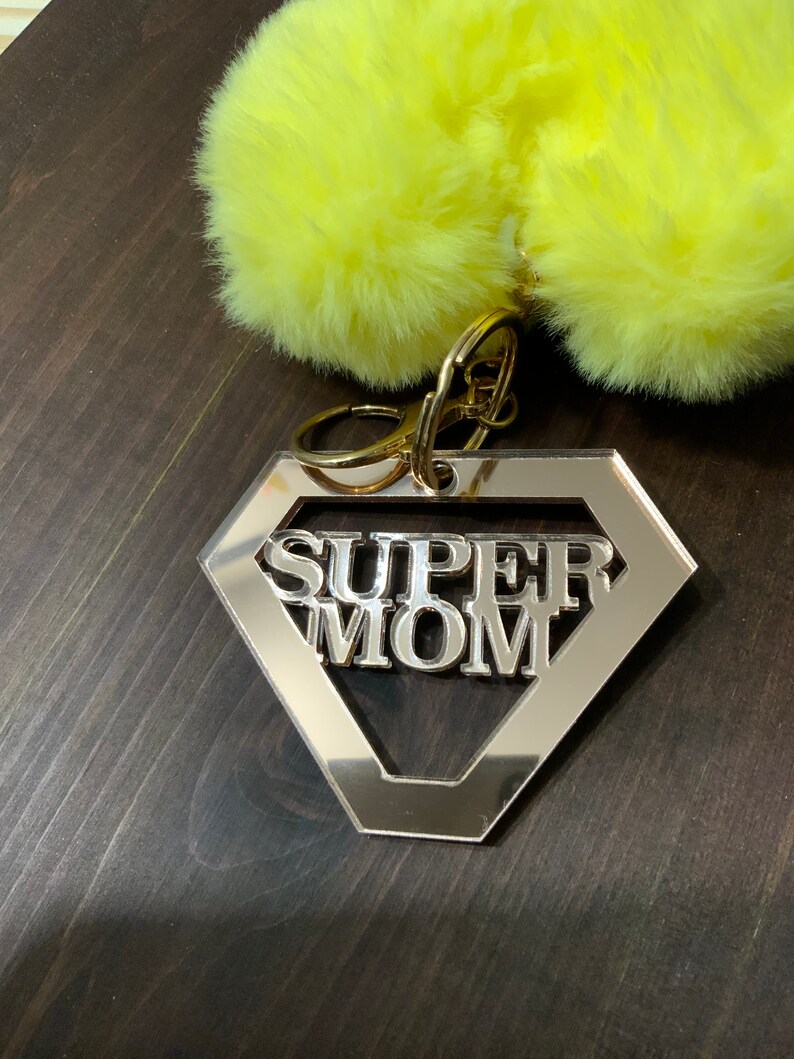 Download Digital File Keychain Laser Cut Glowforge Super Mom Keychain Svg Mom Gift Svg Clip Art Art Collectibles
