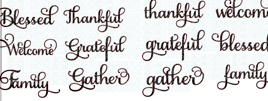 Thanksgiving place cards svg Christmas words svg | Etsy