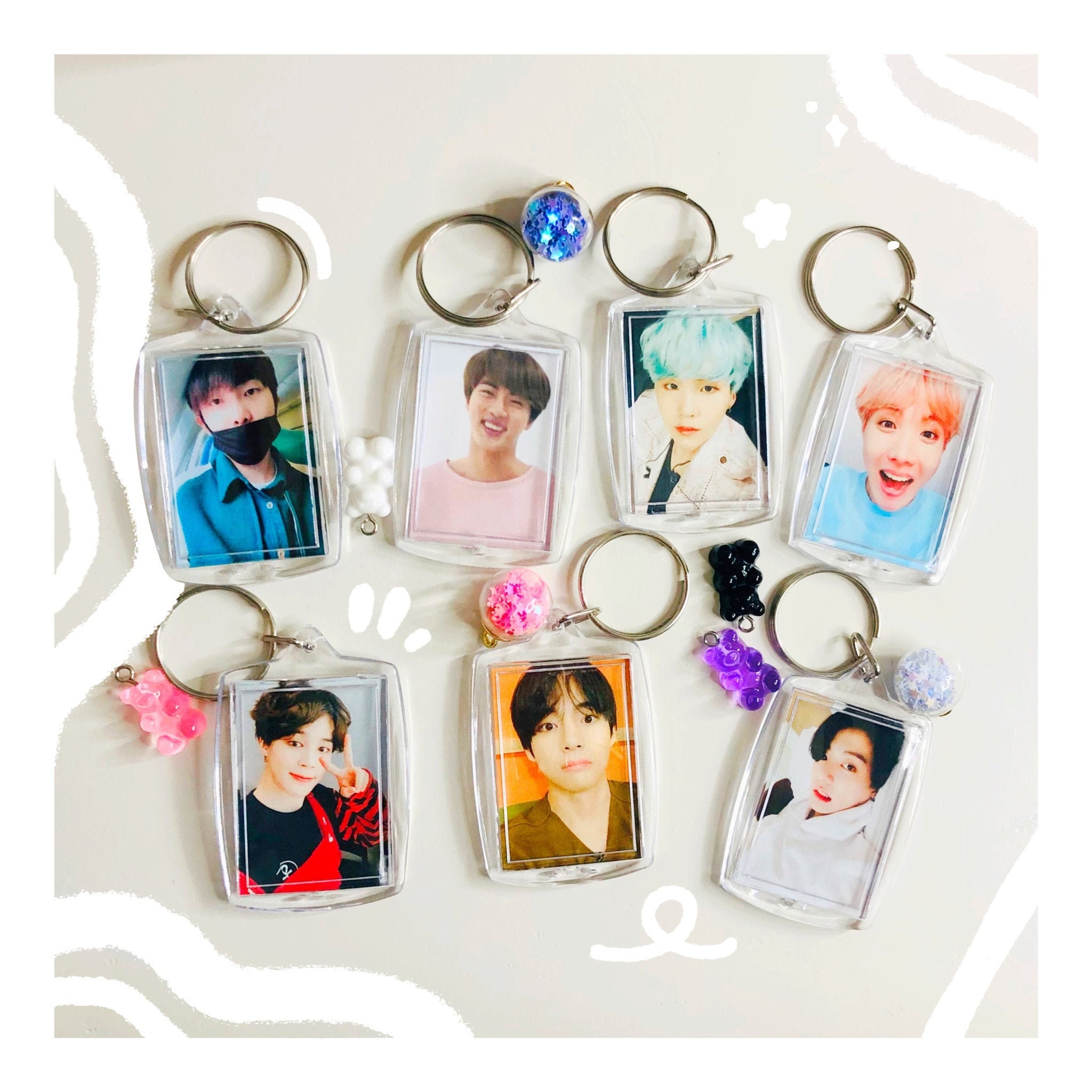 BTS Keychains Custom kpop keychain customizable Etsy