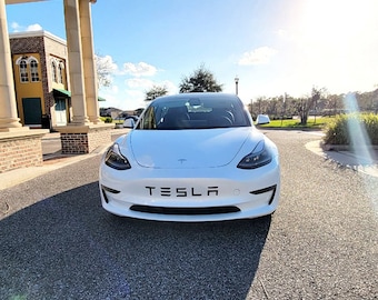 Tesla Big Vinyl Decal | MADE IN USA | Bumper Window Sticker | Logo Electric Car Automotive Elon Musk Brand Model S 3 X Y