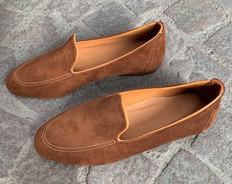 Zapatos Zapatos para hombre Mocasines y sin cordones dedo del pie redondo todos los tamaños Hombres personalizables hechos a mano genuino ante cuero tan mocasines 