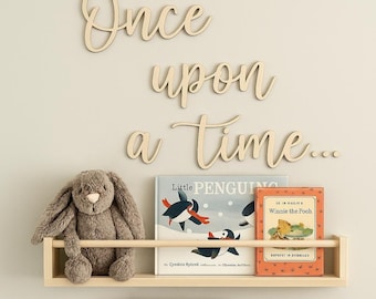 thumbnail image 2 of Once Upon A Time Wooden Wall Signs - Nursery Decor For Bookshelf, Reading Corner, Classroom 2 of 12