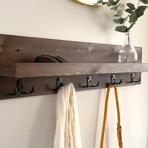 Coat Rack Entryway Organizer Coat Rack Wall Mount Etsy