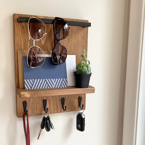 Entryway Organizer Key Holder Sunglass Holder Key Hooks Etsy