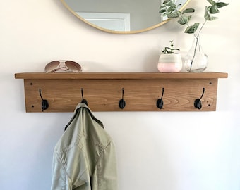 Coat Rack, Coat Hooks, Entryway Organizer, Coat Hook Rack with Shelf, Rustic Wood Coat Rack, Farmhouse Decor, Entryway Coat Rack, Front hall