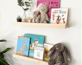 Nursery Shelves, Nursery Decor, Nursery Shelf, Wooden Picture Ledge, Bookshelf, Floating Shelves, Kid Bedroom Shelves, Baby Room Shelves