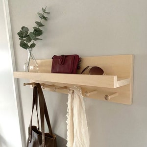 Entryway Organizer Coat Rack Hooks Farmhouse Coat Hook Rack