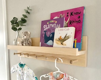 Nursery Shelf, Nursery Decor, Nursery Shelves, Wooden Picture Ledge, Bookshelf, Floating Shelves, Kid Bedroom Shelves, Baby Room Shelves