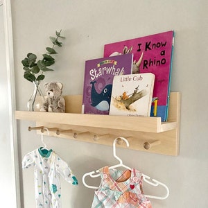 Nursery Shelf, Nursery Decor, Nursery Shelves, Wooden Picture Ledge, Bookshelf, Floating Shelves, Kid Bedroom Shelves, Baby Room Shelves