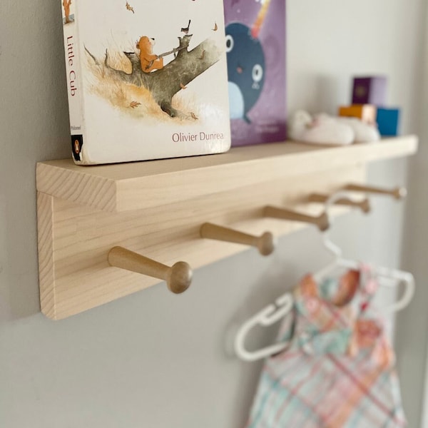 Nursery Shelf, Nursery Decor, Nursery Shelves, Wooden Picture Ledge, Bookshelf, Floating Shelves, Kid Bedroom Shelves, Baby Room Shelves