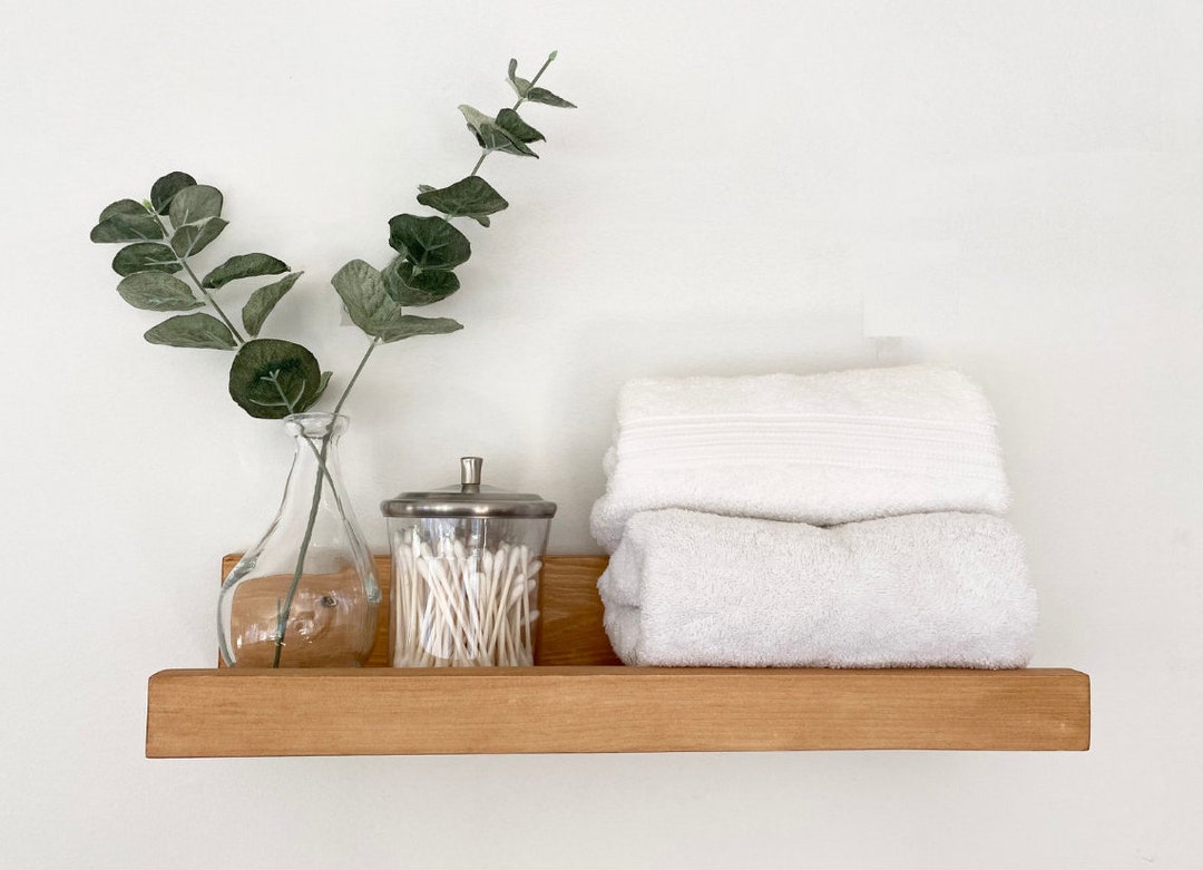 Bathroom Shelf, Floating Shelf, Bathroom Storage, Wooden Picture Ledge