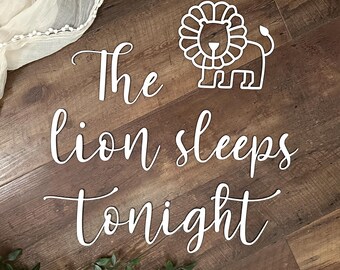 The lion sleeps tonight Cutout, Lion cub Wall Art, Safari Jungle theme, Nursery Decor, The lion sleeps tonight Sign, Kids Animal Room Decor