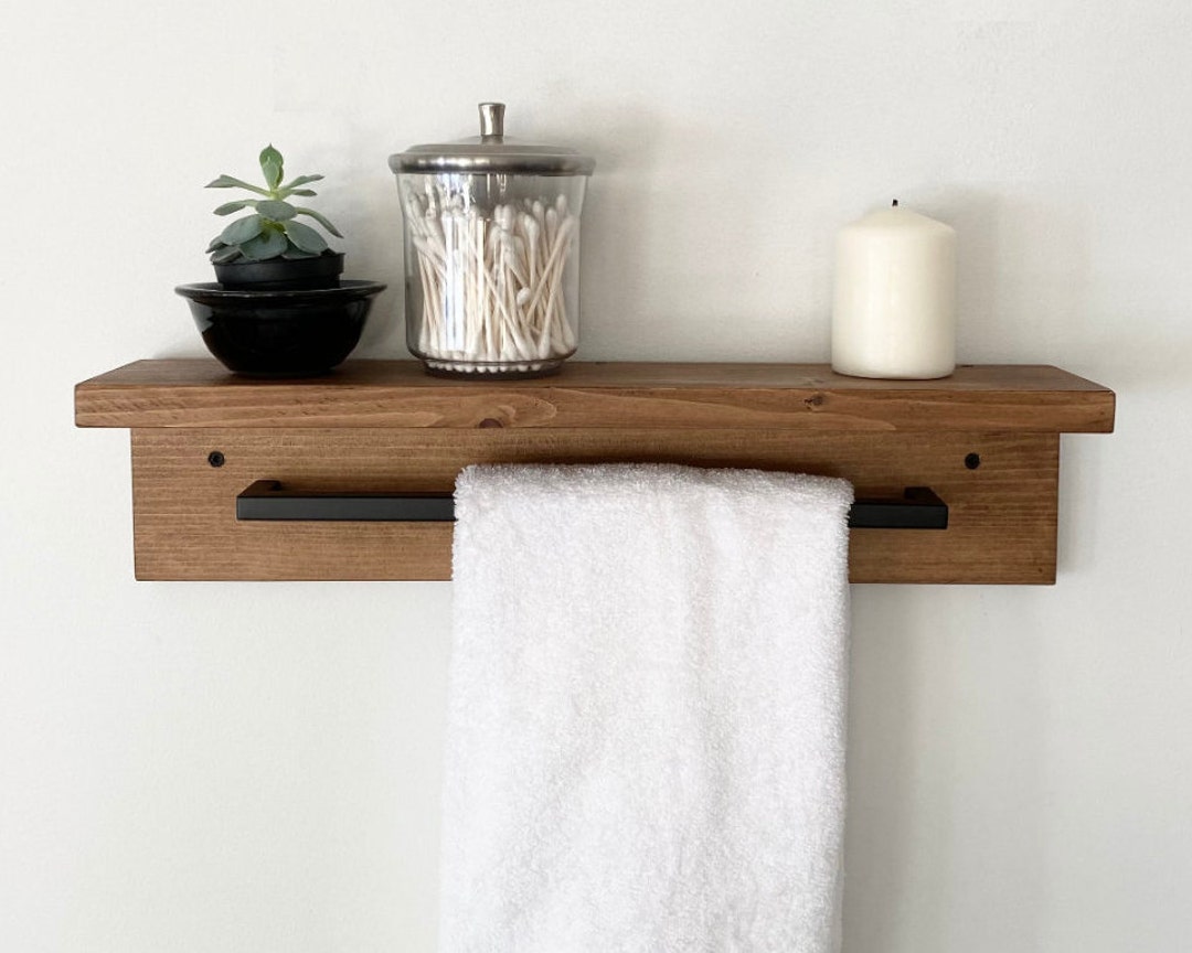 Bathroom Towel Rack Shelf Floating Shelf Hand Towel Holder - Etsy