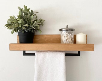 Bathroom Towel Rack Shelf, Floating Shelf Hand Towel Holder, Bathroom Decor, Towel Hanger, Bathroom Towel Bar, Hand Towel Shelf, Towel Rack