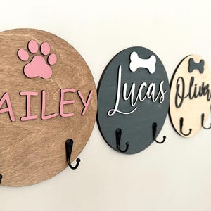 Personalized Pet Dog Hooks, Dog Leash Sign, Mud Room Hooks, Paw Name, Entryway Organizer, Dog Name with Hooks, Custom Dog Accessories Hooks