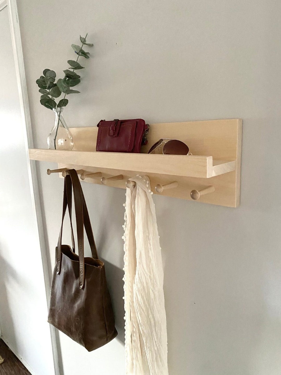 Entryway Organizer, Coat Rack, Hooks, Farmhouse Coat Hook Rack, Wall