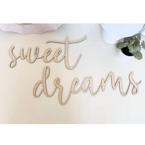 sweet dreams Cutout, Wall Decor, sweet dreams words, Nursery Decor, Nursery Wall Art Letters, Kids Bedroom Decor, sweet dreams Sign