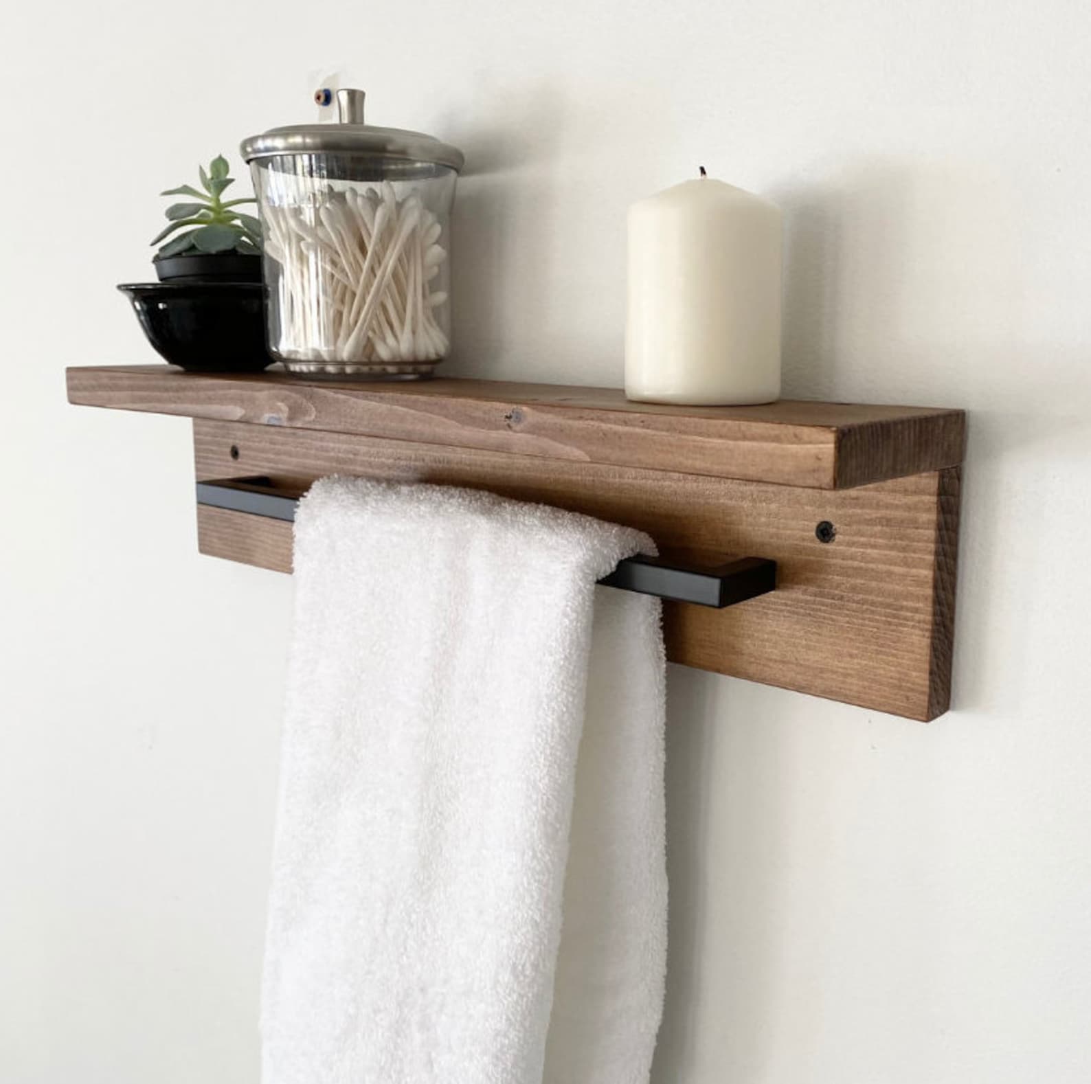 Bathroom Towel Rack Shelf Floating Shelf Hand Towel Holder Etsy