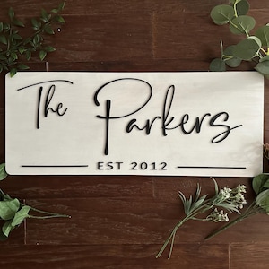 Personalized Wooden Sign, Family Name Sign, Last Name Sign, Rustic Wood Sign, Custom Wedding Sign, Housewarming Gift, Farmhouse Decor
