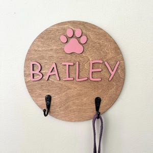 Personalized Pet Dog Hooks, Dog Leash Sign, Mud Room Hooks, Paw Name, Entryway Organizer, Dog Name with Hooks, Custom Dog Accessories Hooks