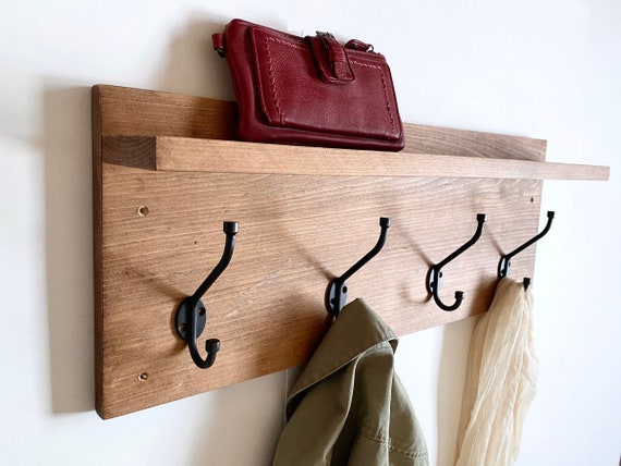 Coat Rack, Farmhouse Coat Hooks, Entryway Organizer, Coat Hook Rack With  Shelf, Rustic Wood Coat Rack, Farmhouse Decor, Entryway Coat Rack 