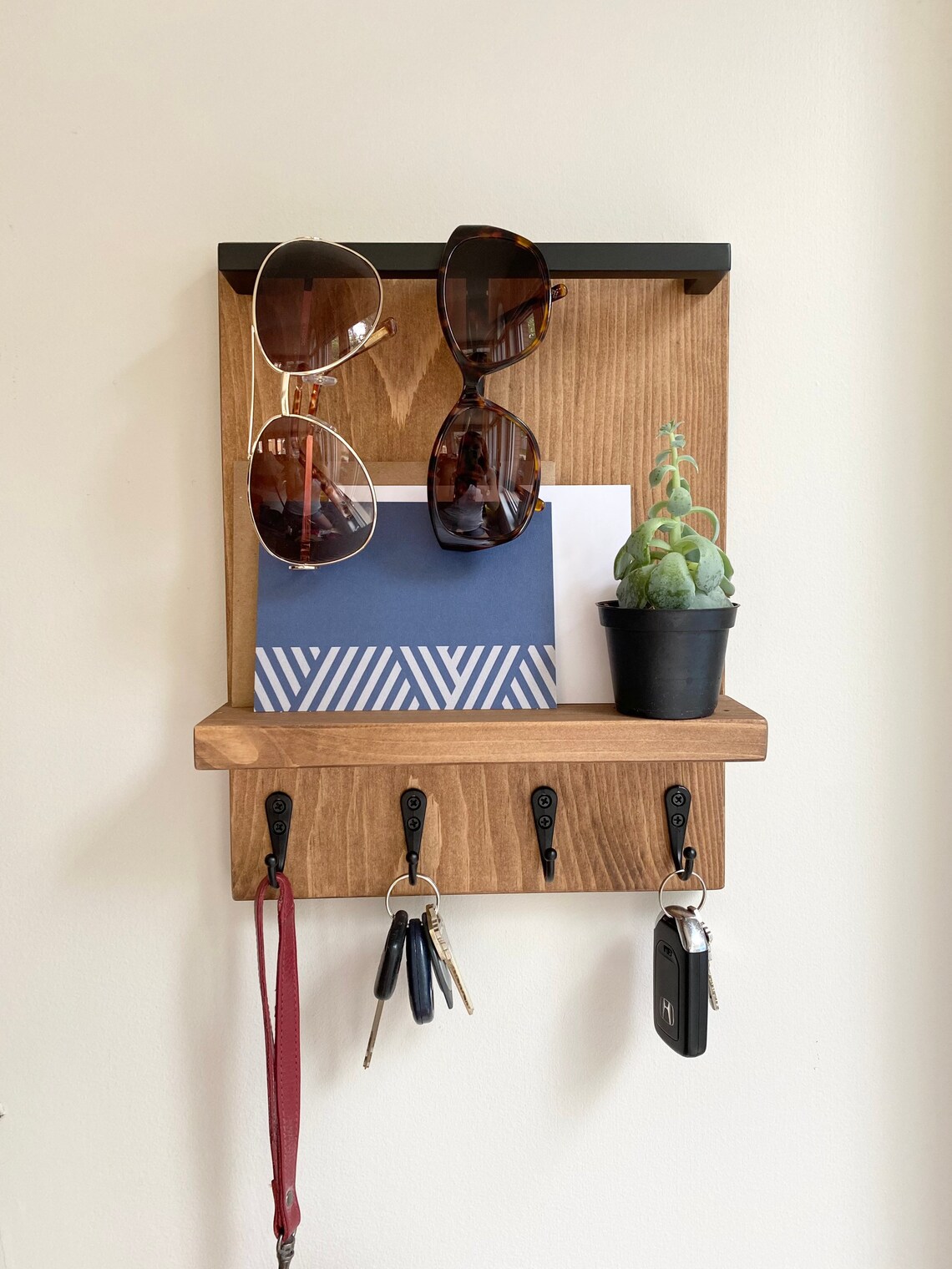 Entryway Organizer Key Holder Sunglass Holder Key Hooks Etsy