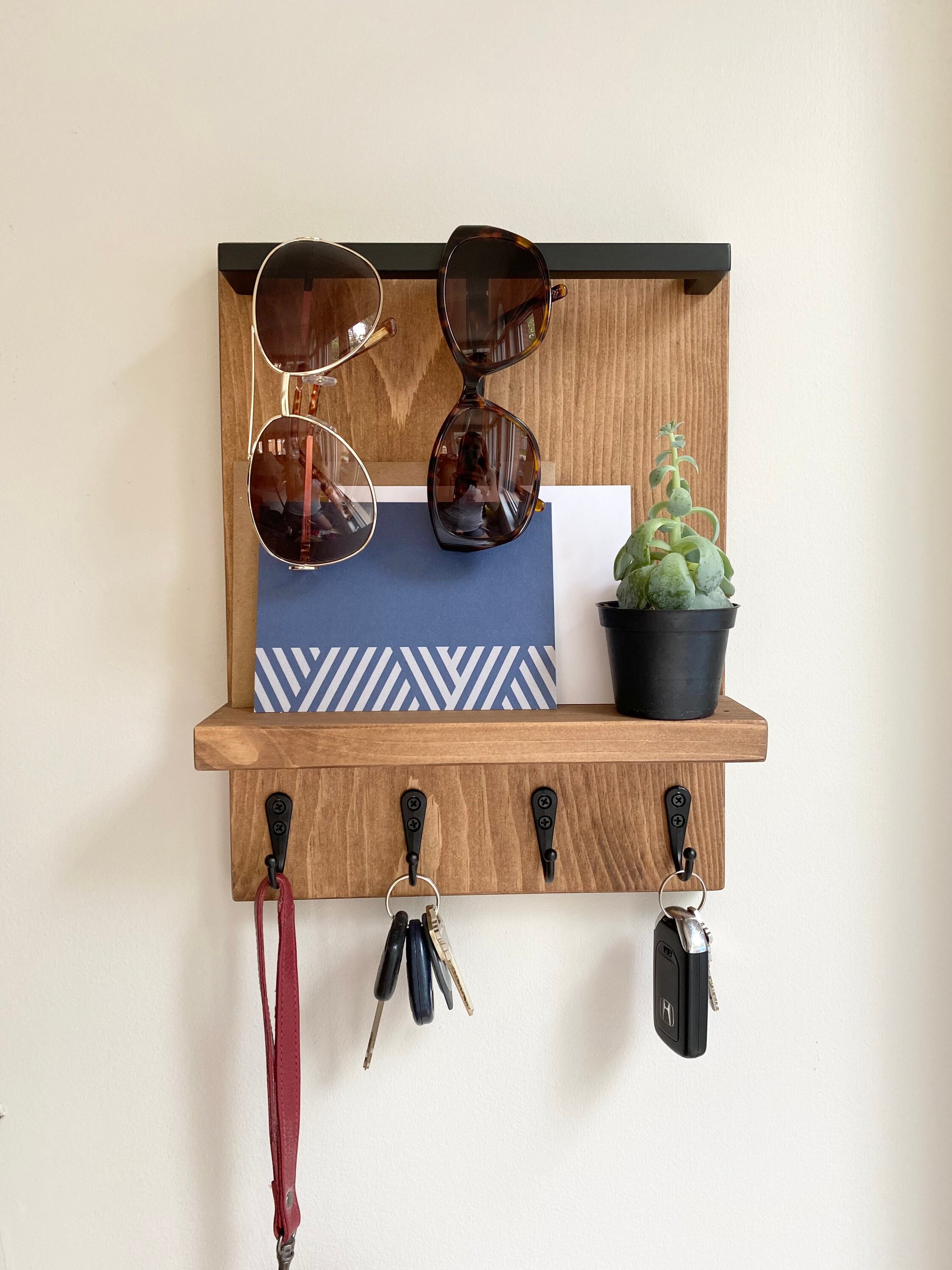 Entryway Organizer Key Holder Sunglass Holder Key Hooks Etsy