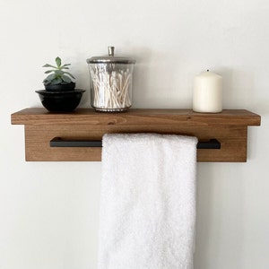 Bathroom Towel Rack Shelf, Floating Shelf Hand Towel Holder, Bathroom Decor, Towel Hanger, Towel Bar, Hand Towel Shelf, Bath Towel Rack