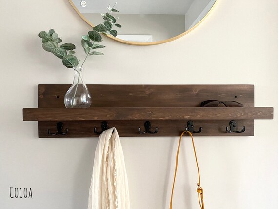 Entryway Organizer Coat Rack Key Holder Hooks Brass Hooks