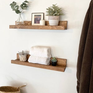 Bathroom Shelf, Floating Shelf, Bathroom Storage, Wooden Picture Ledge, Rustic Home Decor, Nursery Shelf, Kitchen Shelves, Bathroom Decor image 2